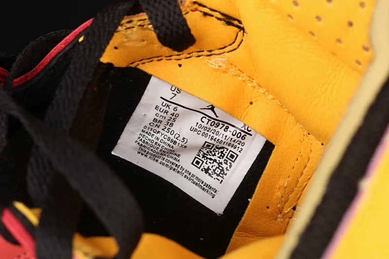All categories Air Jordan Jordan series basketball shoes Air Jordan 1 High Z version Air Jordan 1 Zoom CMFT AJ Joe 1 black red yellow hook CT0978-006